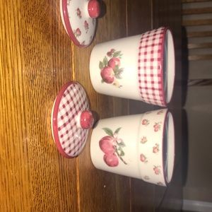Two little floral decor pots